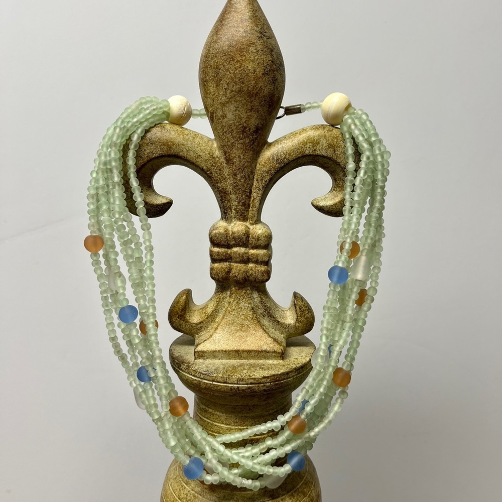 8 strand frosted beaded fashion necklace. New but no tags.